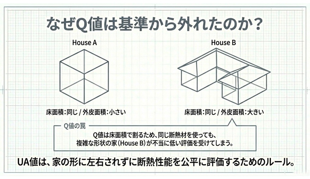 Q値が基準から外れた理由は「建物の形」に左右されるから